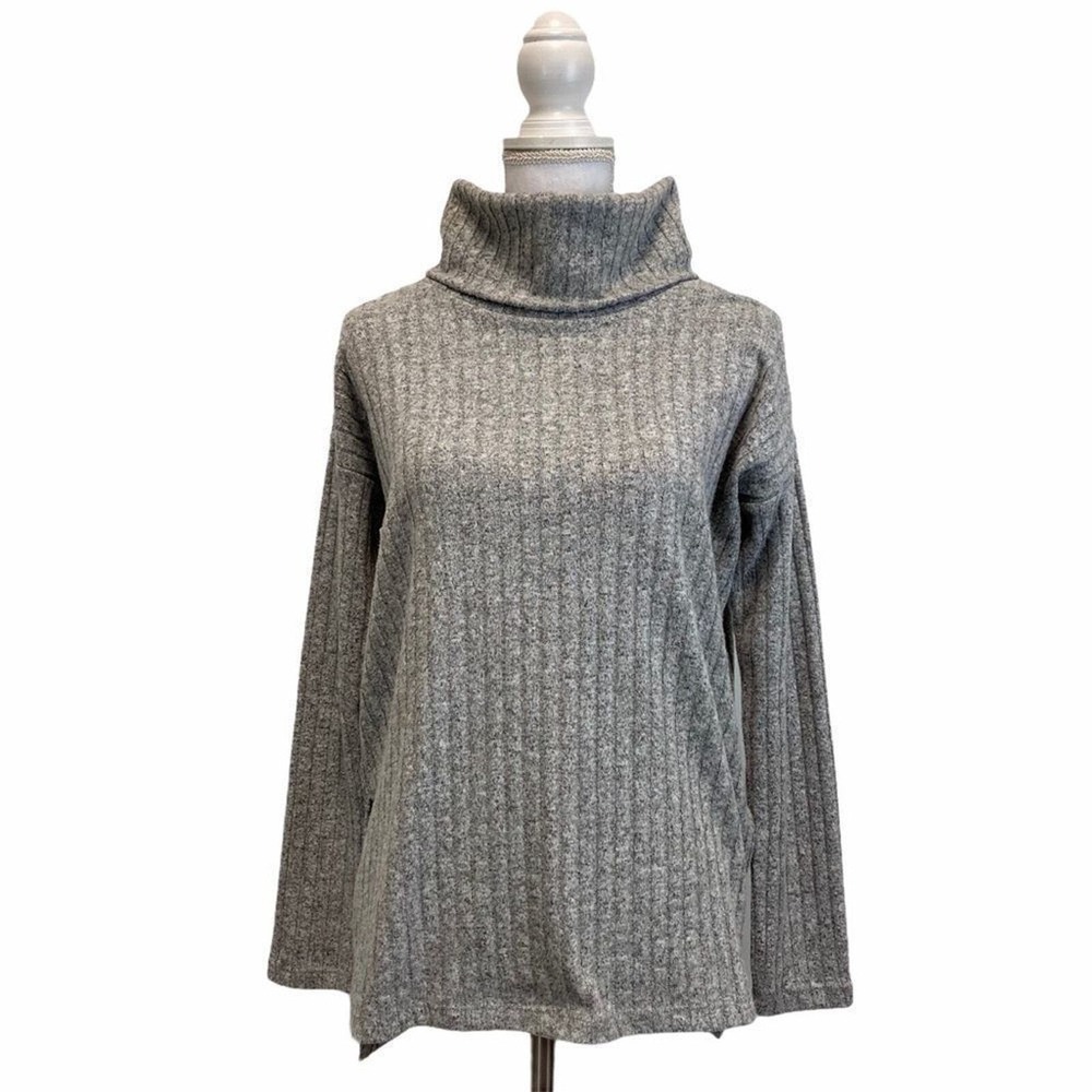 Banana Republic Small Turtle Neck Ribbed Sweater Soft Pullover Nuetral Academia
